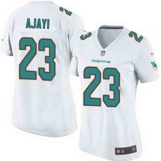 Nike Dolphins #23 Jay Ajayi White Womens Stitched NFL Elite Jersey